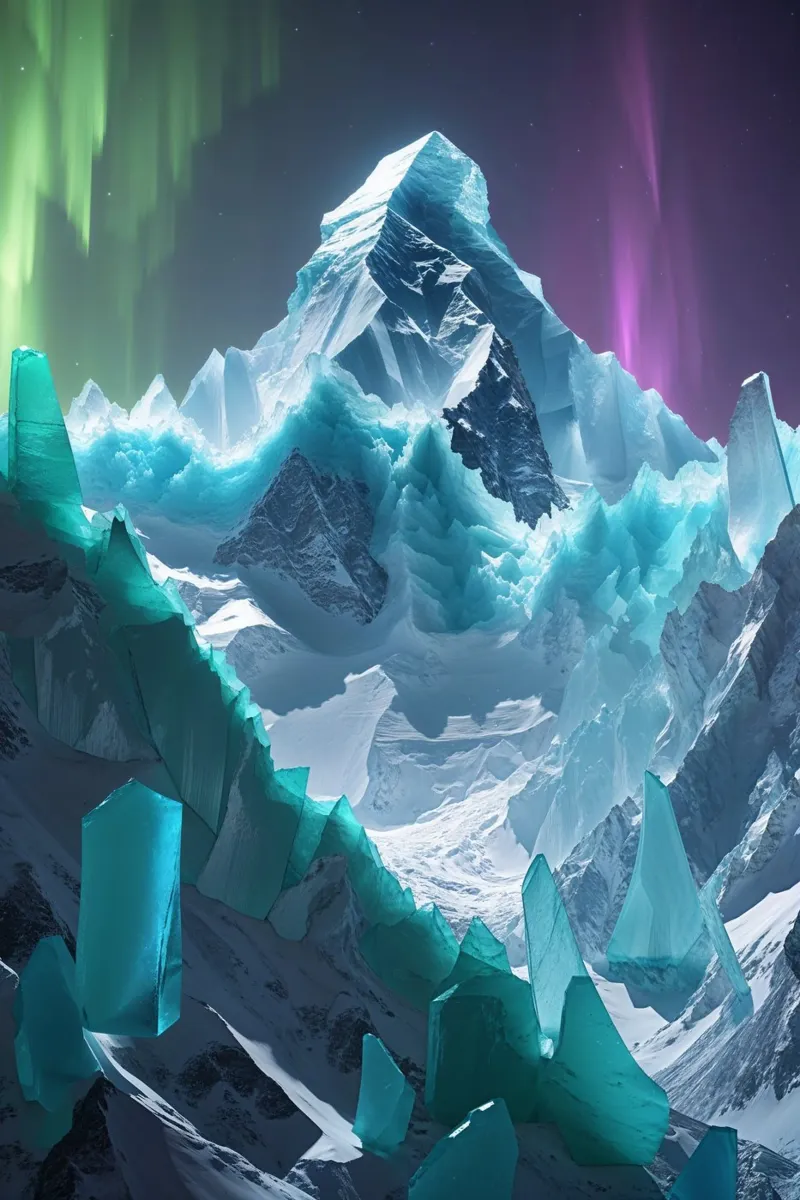 Aurora and Crystal Peaks carta hahnemühle da AlbertKlee