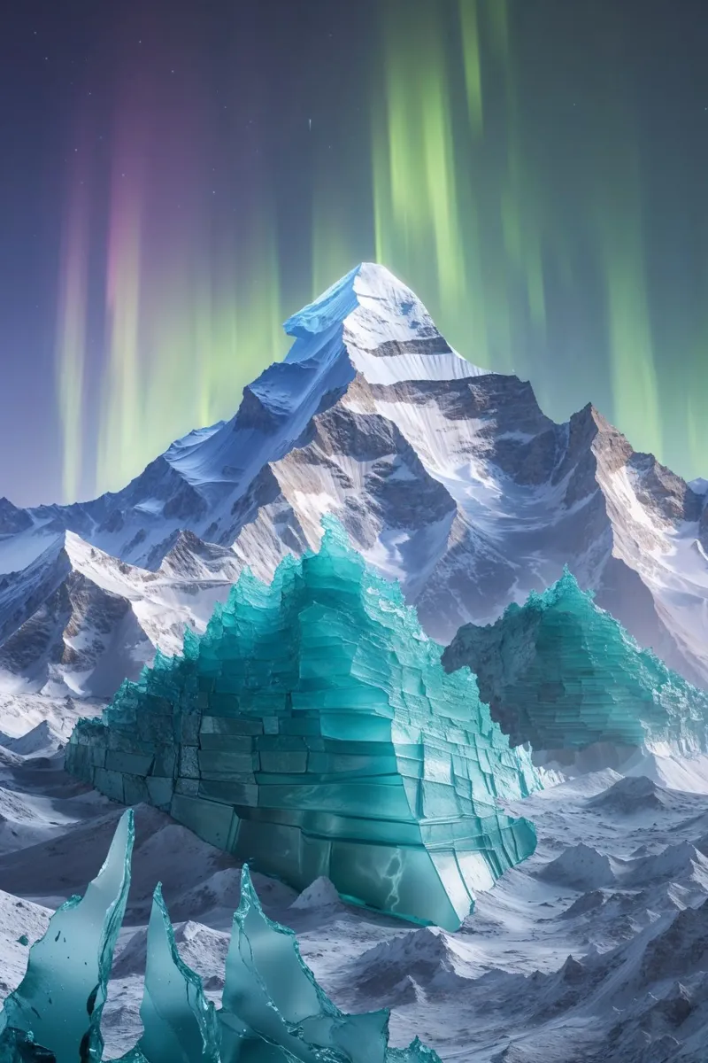 Northern Glow on Ice Pyramids metacrilato de AlbertKlee