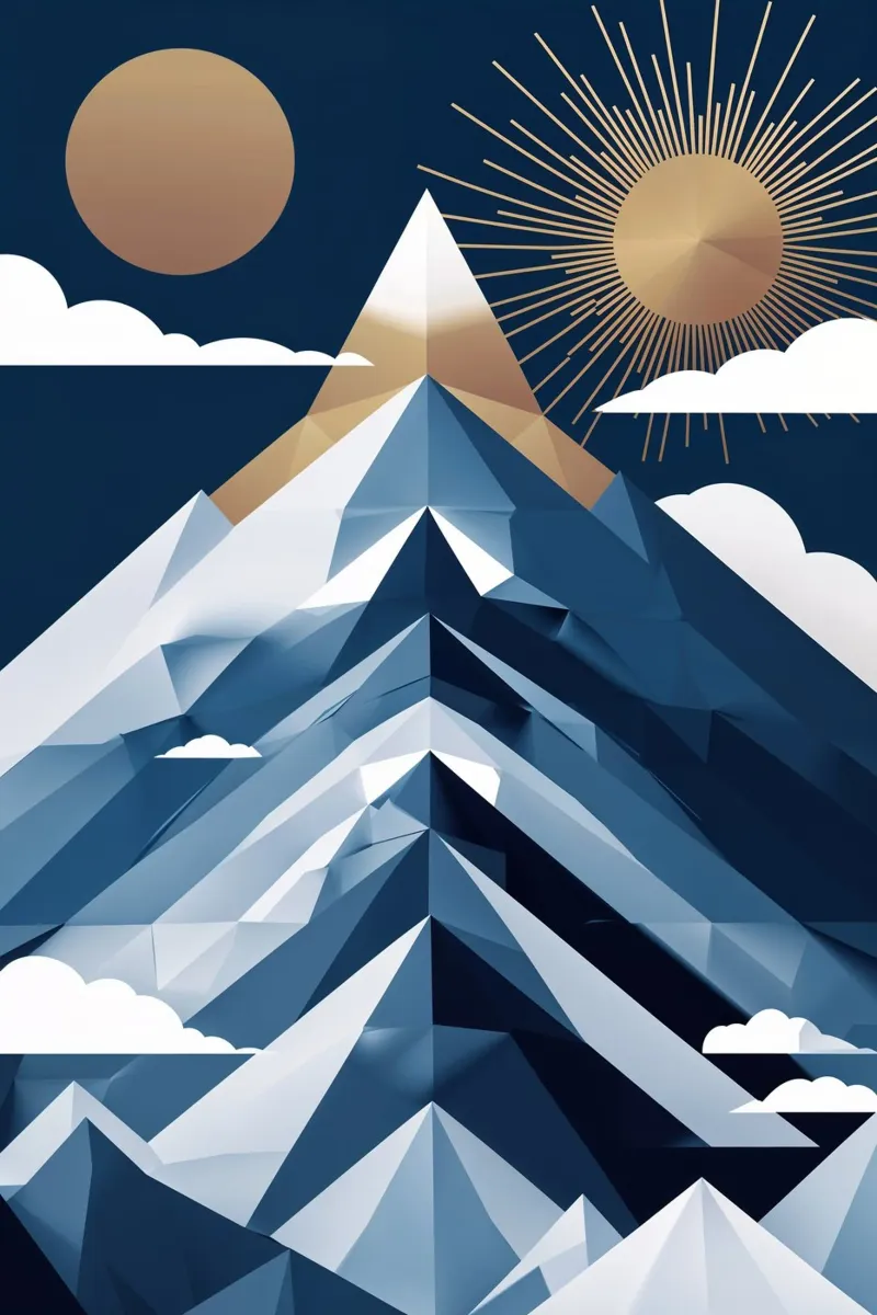 Geometric Majesty of Mount Everest alluminio dibond da AlbertKlee