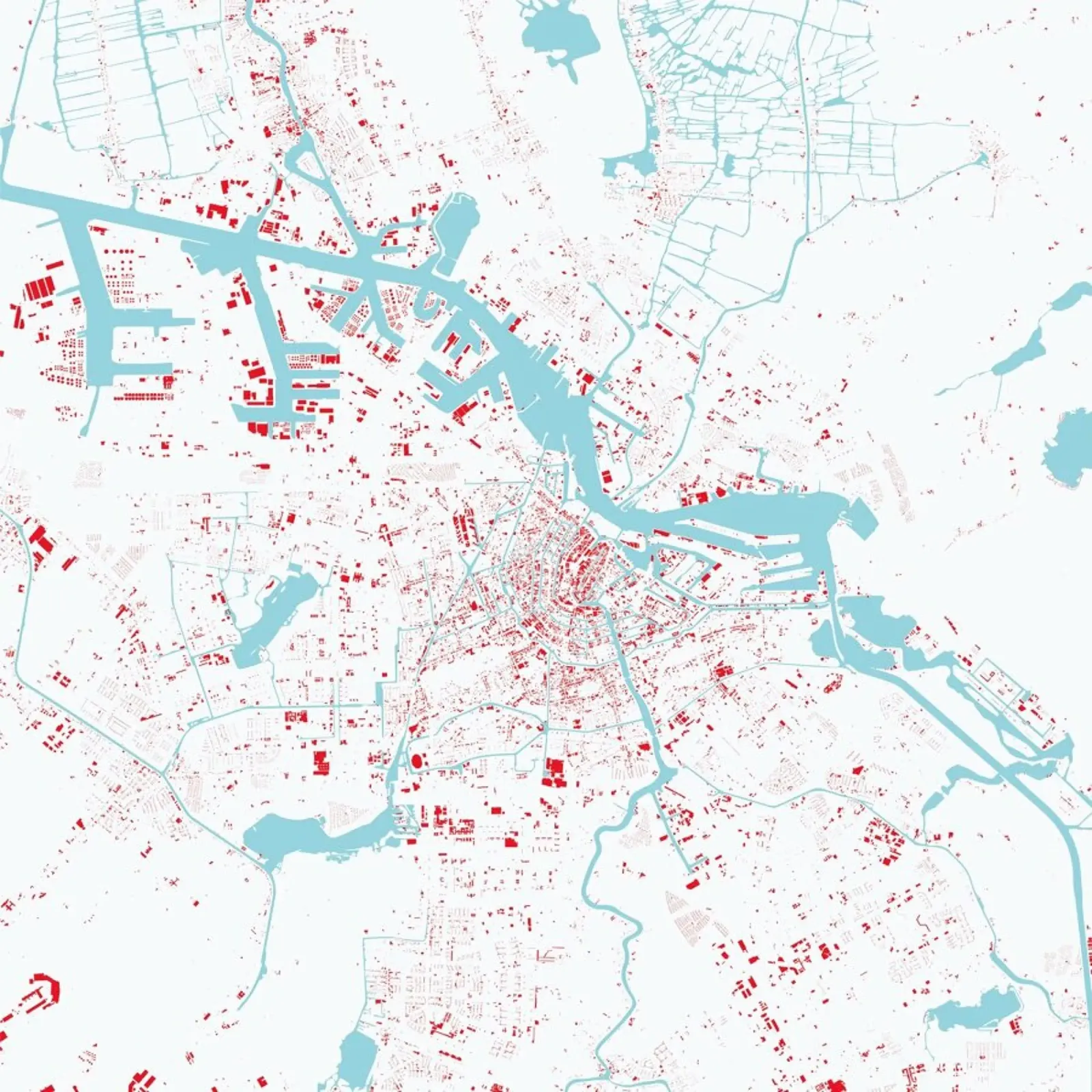 Amsterdam Red pellicola backlit da Urban Maps