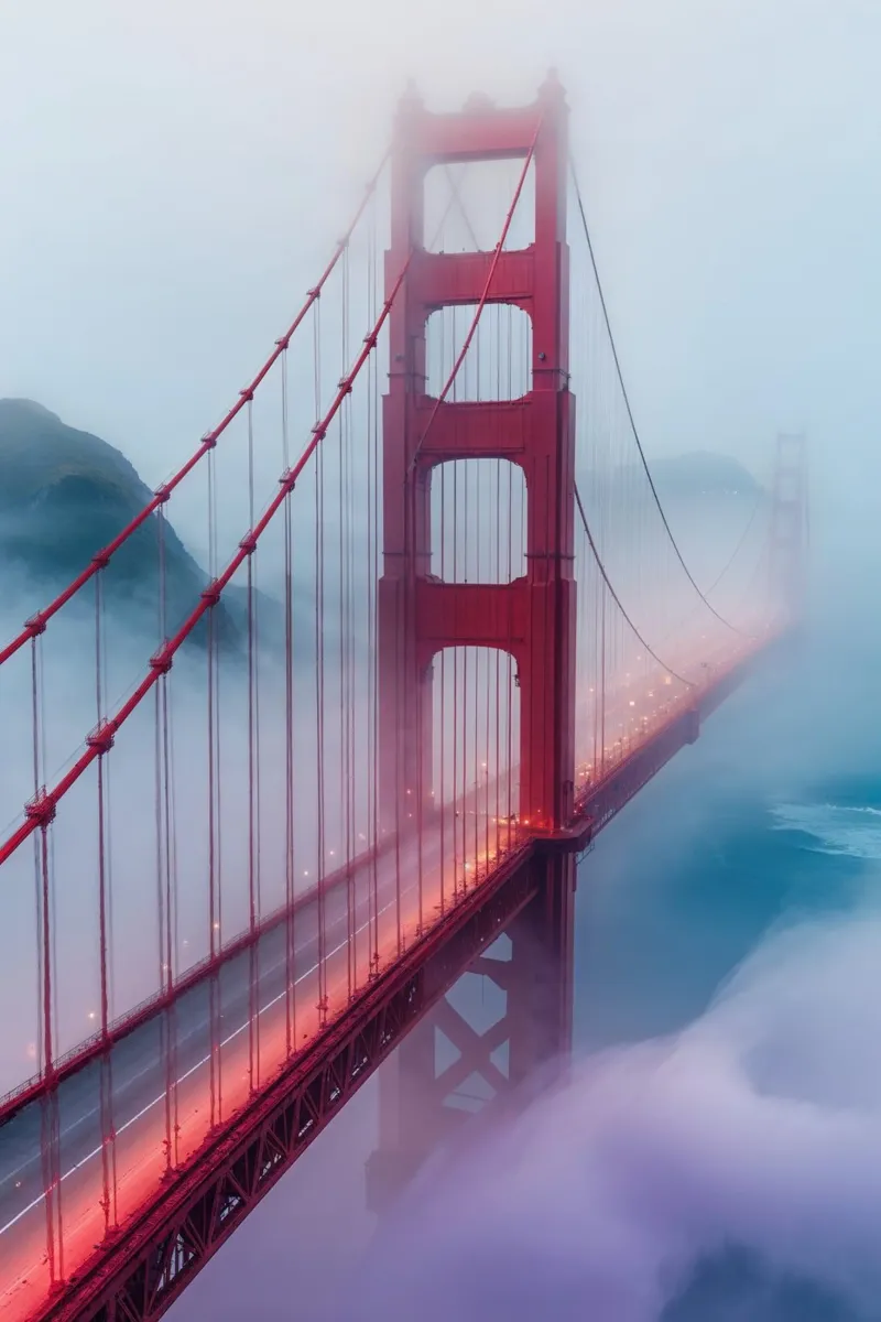 Golden Gate Bridge Veiled in Foggy Elegance plexiglass da AlbertKlee