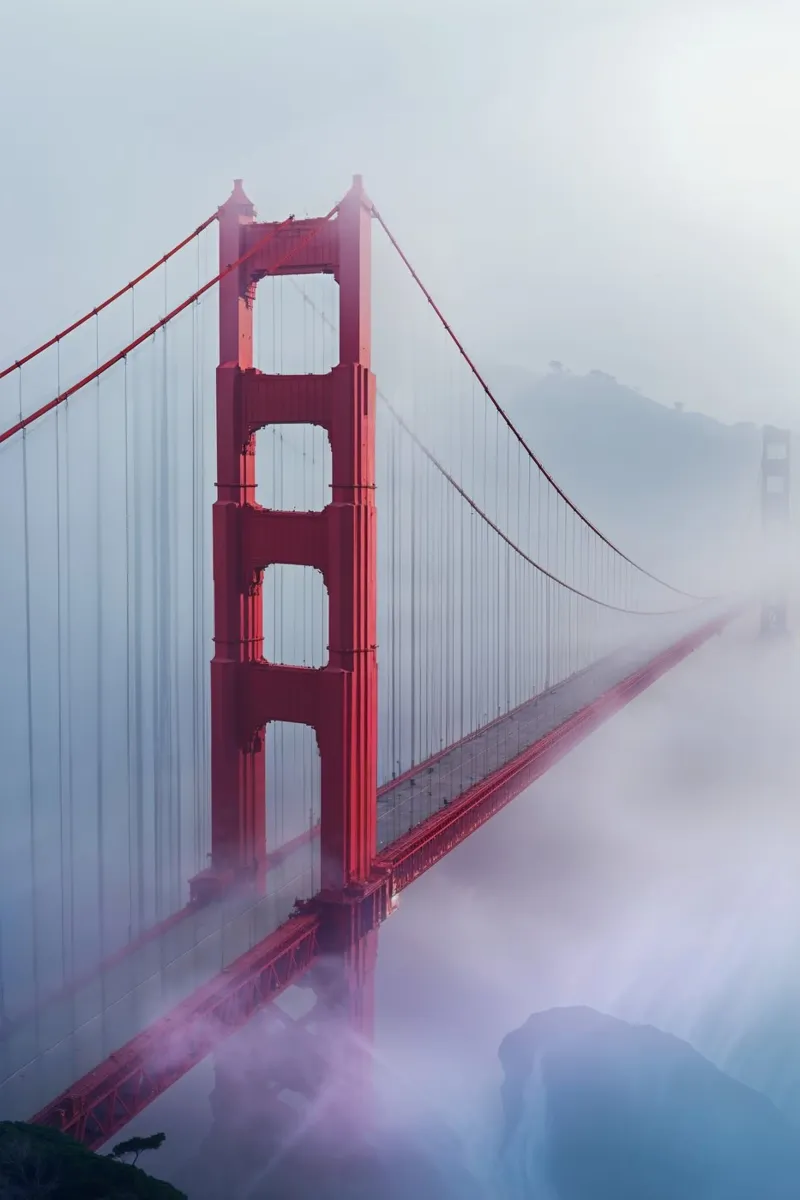 Golden Gate Bridge: A Vision in the Fog poster da AlbertKlee