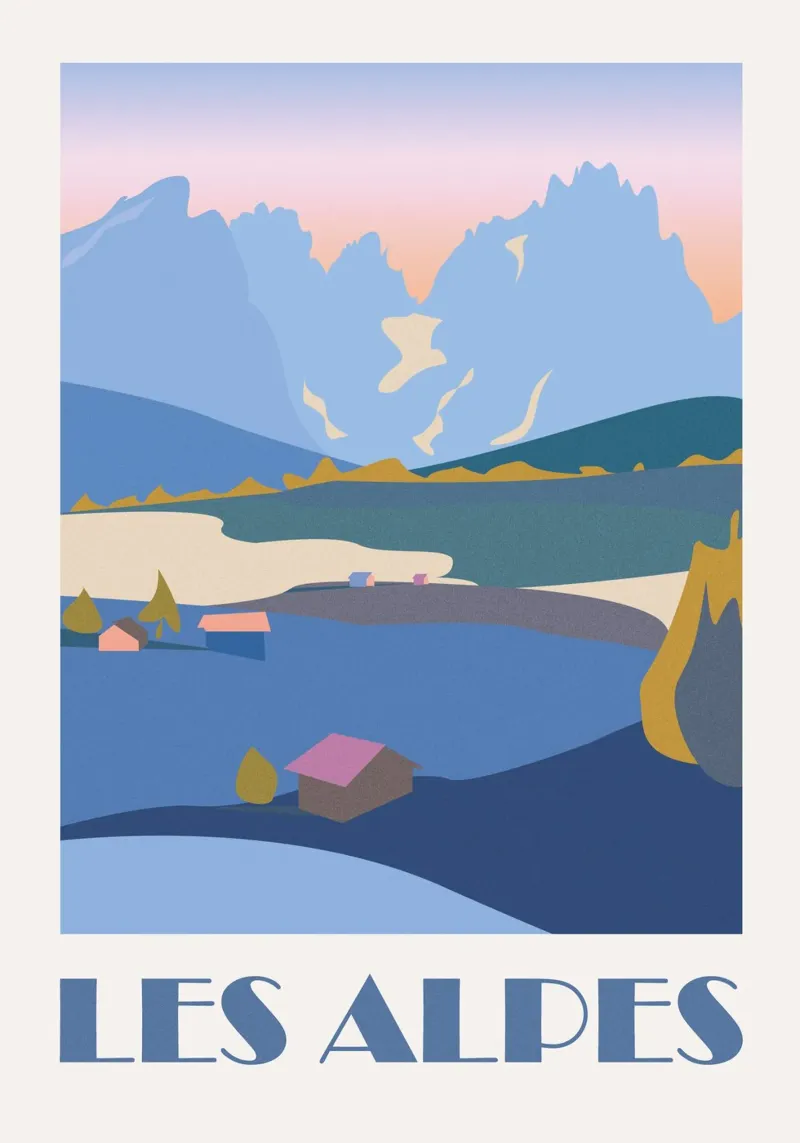Les Alpes - retro poster French Alps Acryl-Glas von FEMK.