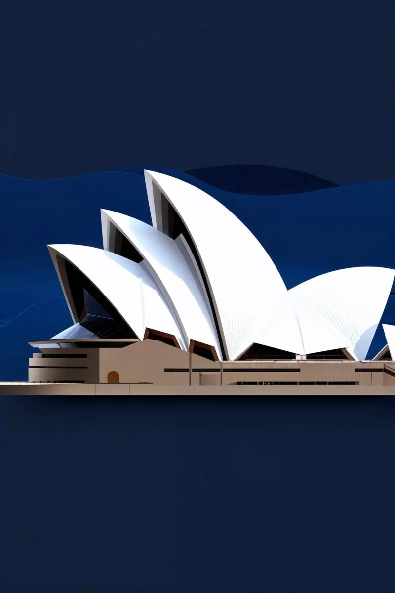 Opera House Sails: Abstract Evening Glow poster da AlbertKlee