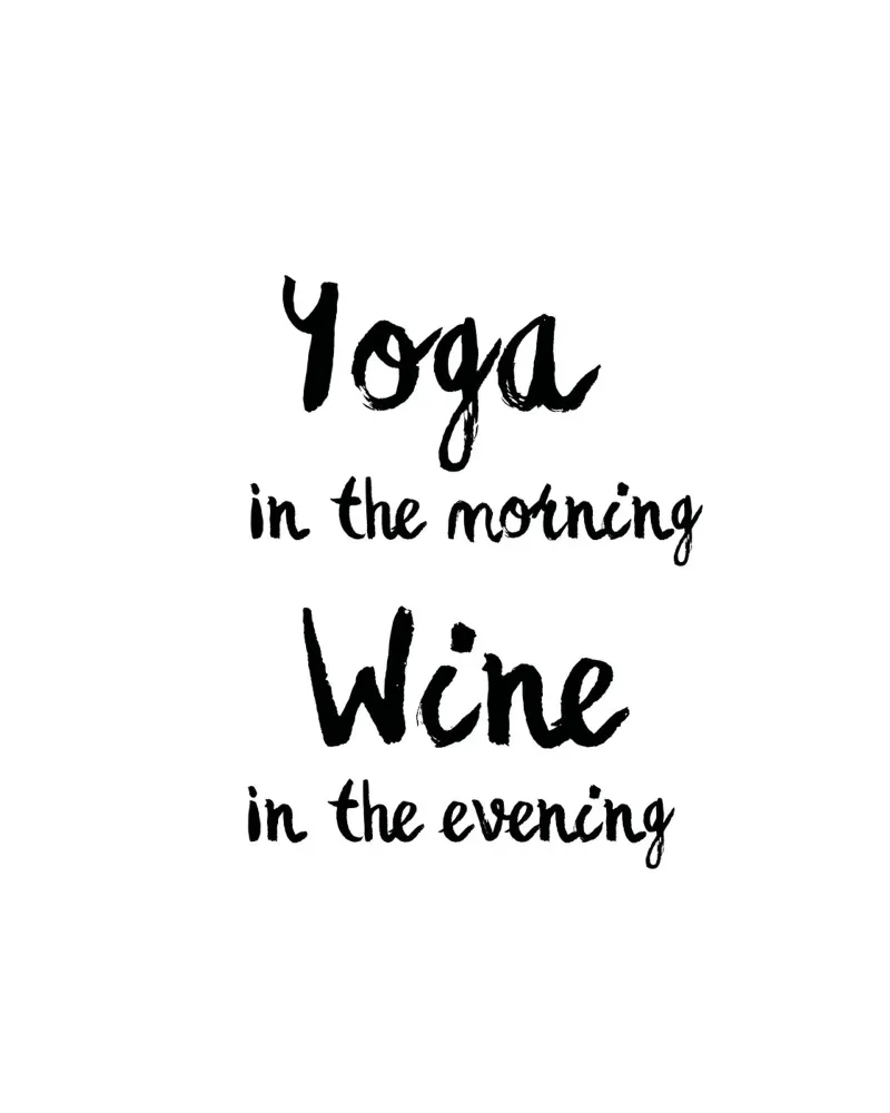 Yoga e vino tela con Cornice a cassetta da Second Canvas