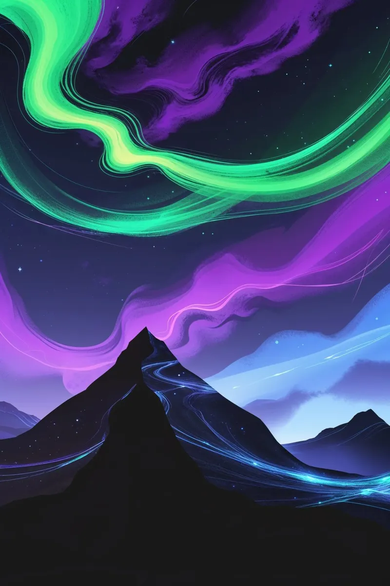 Dancing Aurora Over Majestic Peaks alluminio dibond da AlbertKlee