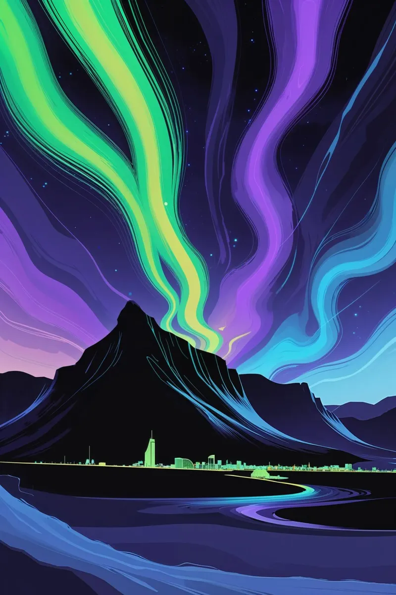 Cosmic Dance Over the Horizon alluminio dibond da AlbertKlee