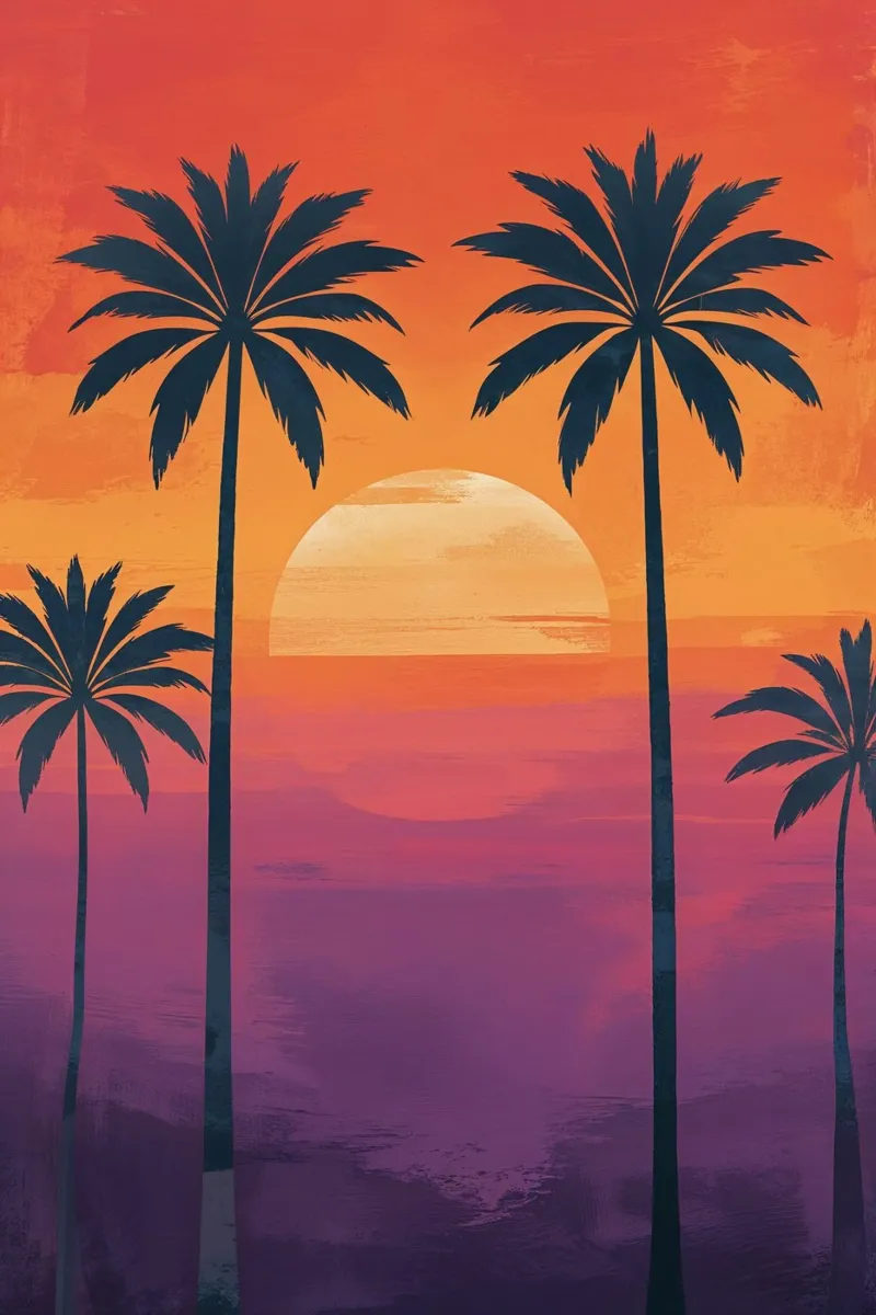 Bold Palms and Fiery Skies plexiglass da AlbertKlee