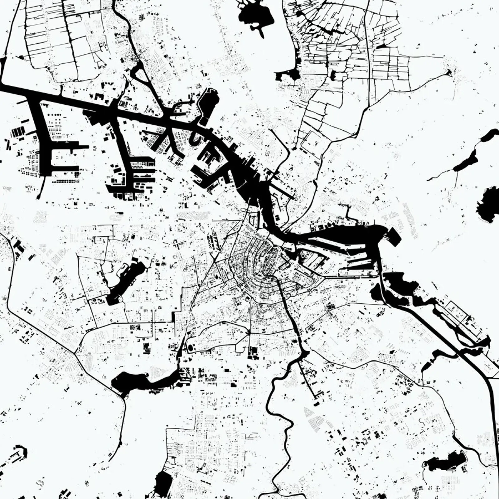 Amsterdam White pellicola backlit da Urban Maps