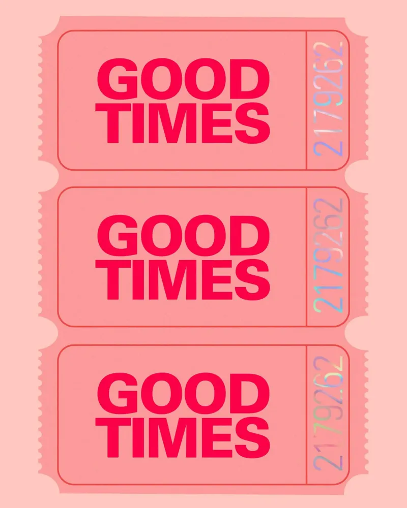 Gute Zeiten Coupon Poster, Rosa Wandkunst, Preppy Print Poster mit Kunststoffrahmen von PrintStudio