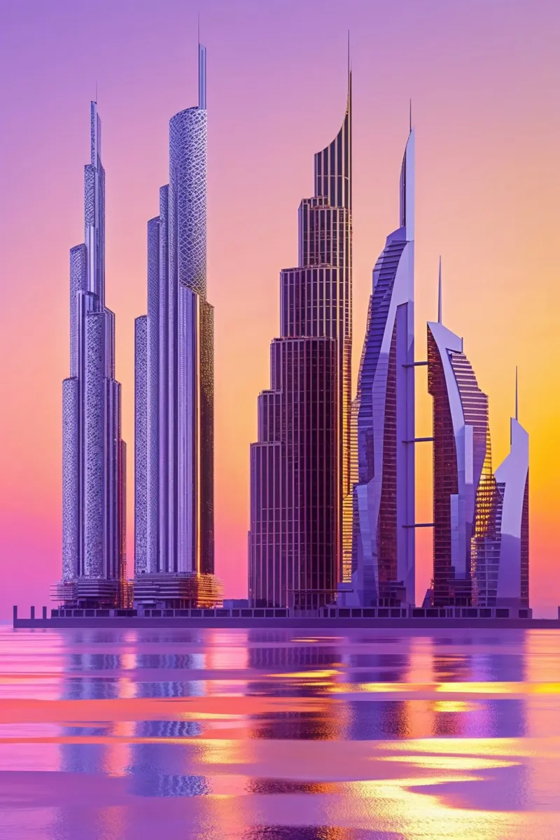 Dubai’s Skyline: A Modern Utopia poster con telaio in plastica da AlbertKlee