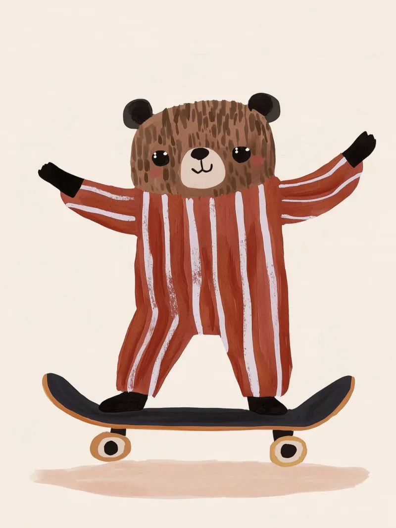 Skating Teddy pellicola backlit da treechild