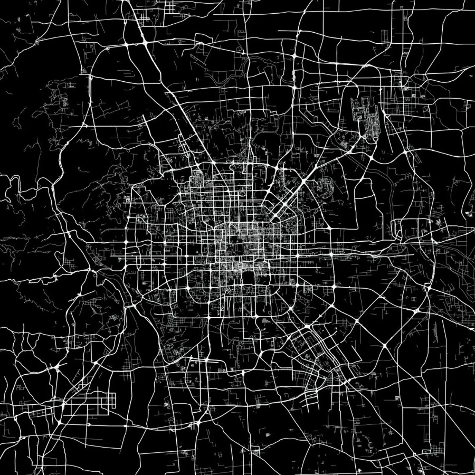Bejing Black pellicola backlit da Urban Maps