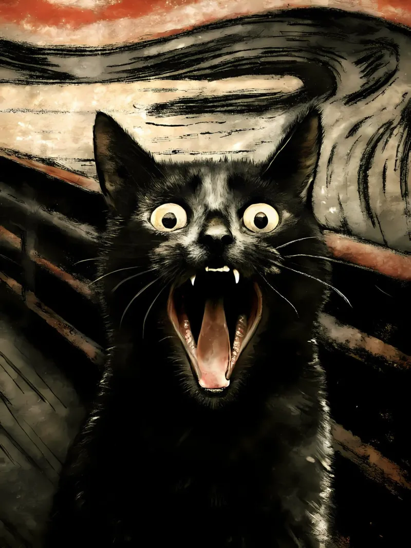 The Scream of the Cat - A Feline Masterpiece backlit film by flufftee