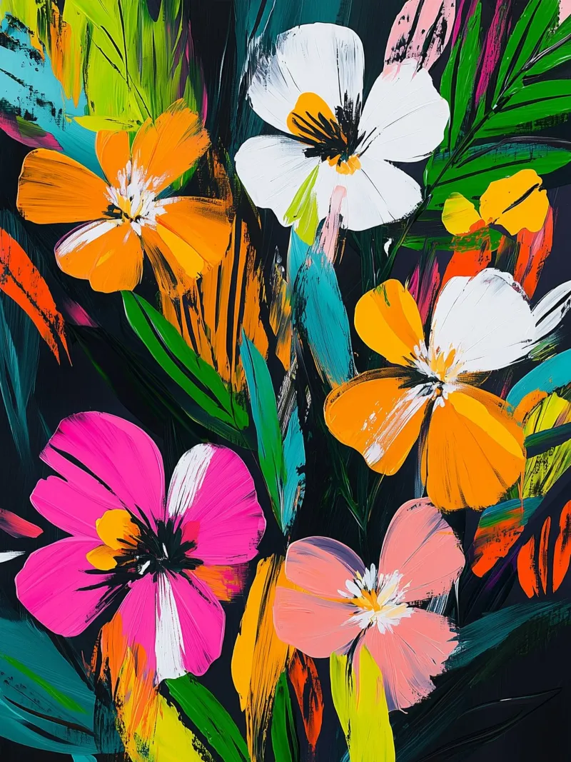 Bouquet di fiori astratti poster da Flora & Horizon