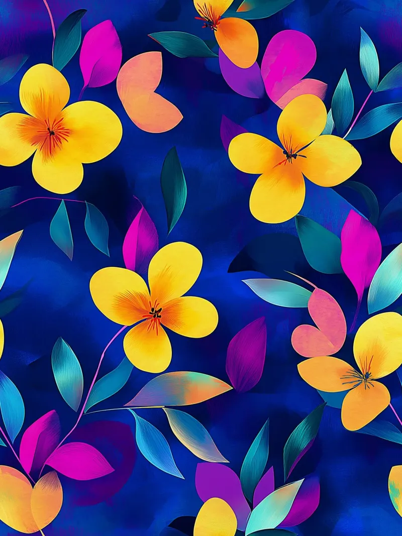 Fiori gialli e viola poster da Flora & Horizon