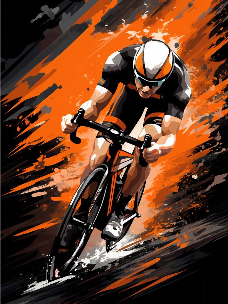 Cycling Orange poster by Mateo