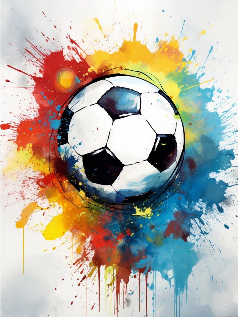 Football Ball Watercolor poster de Mateo