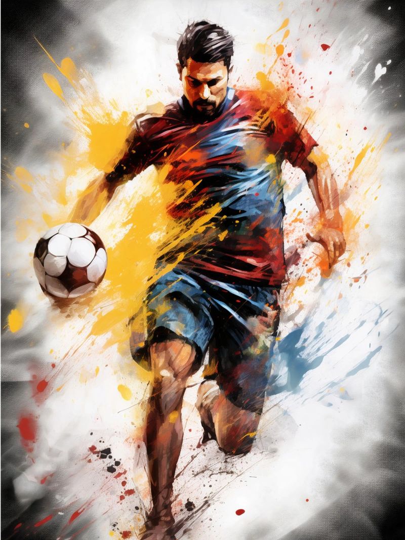 Football Watercolor 3 poster van Mateo