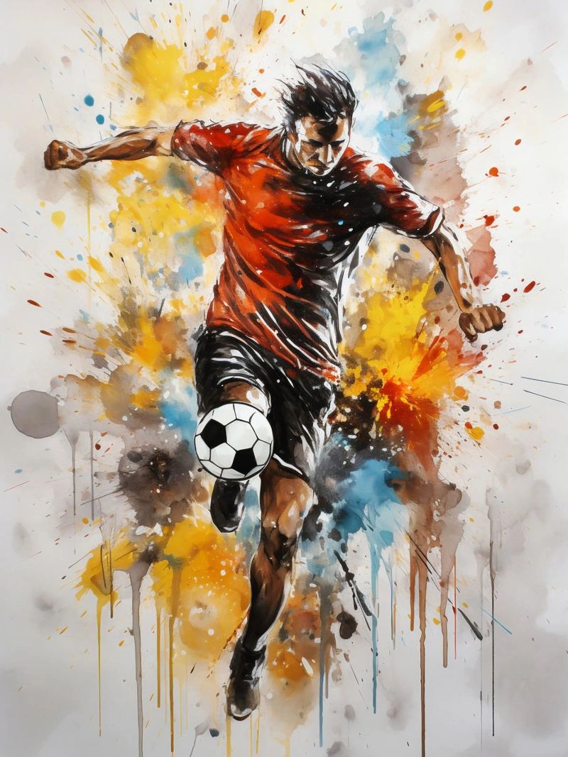 Football Watercolor 4 poster by Mateo