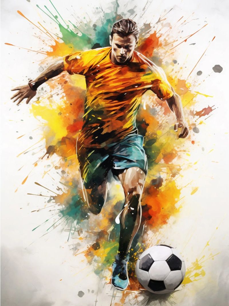 Football Watercolor 5 poster by Mateo