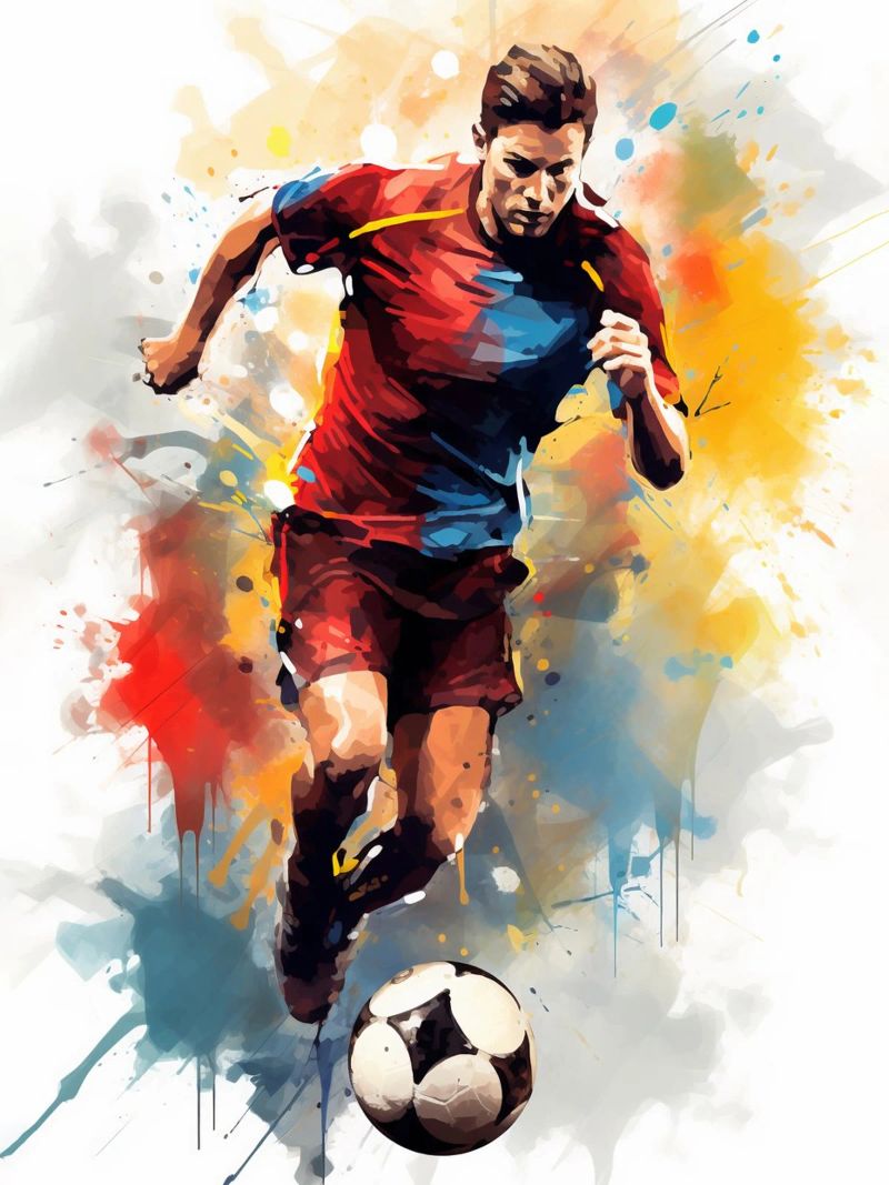 Football Watercolor 7 poster van Mateo