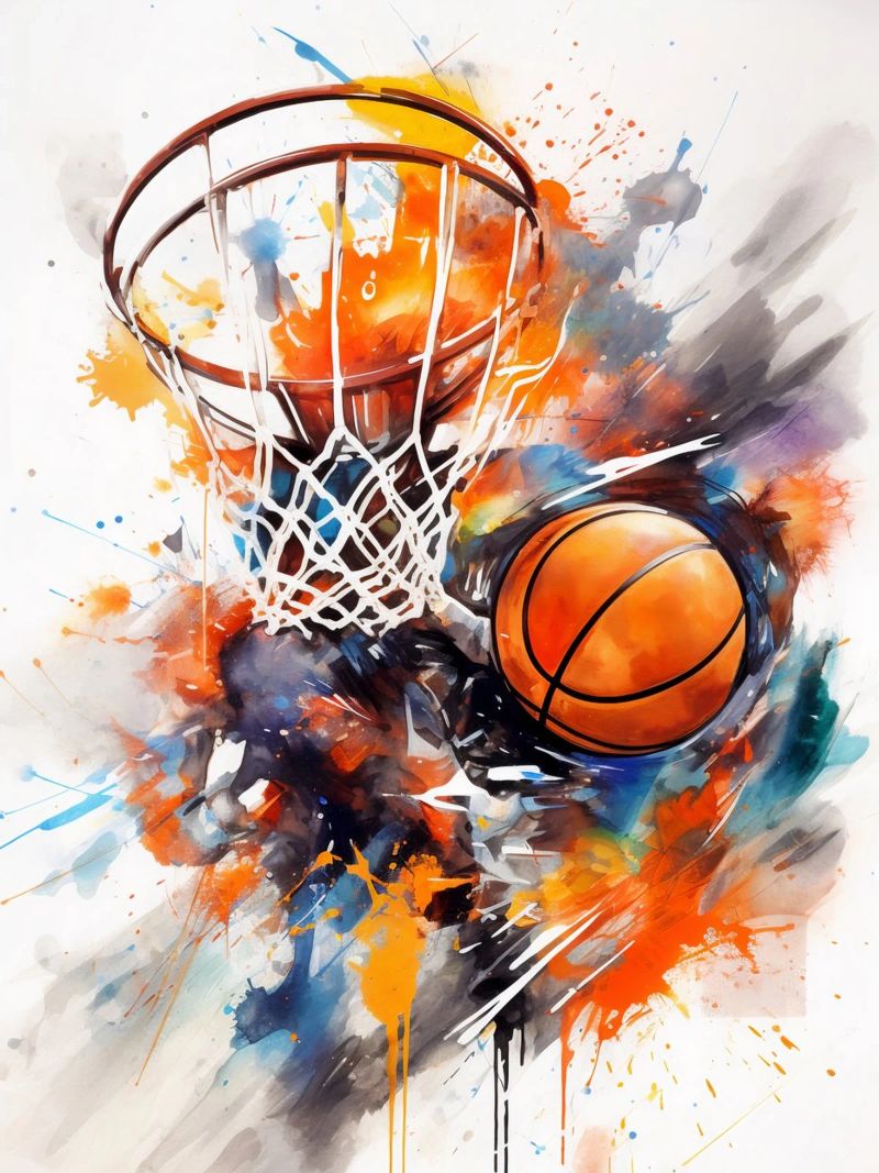 Basketball Watercolor 2 poster de Mateo