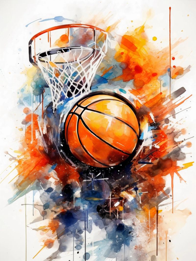 Basketball Watercolor poster de Mateo