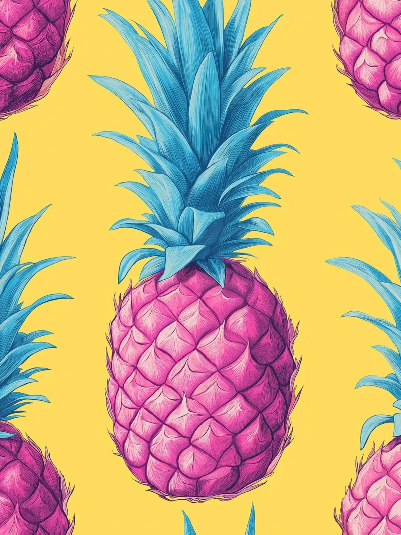 Ananas pop art tela con Cornice a cassetta da Flora & Horizon