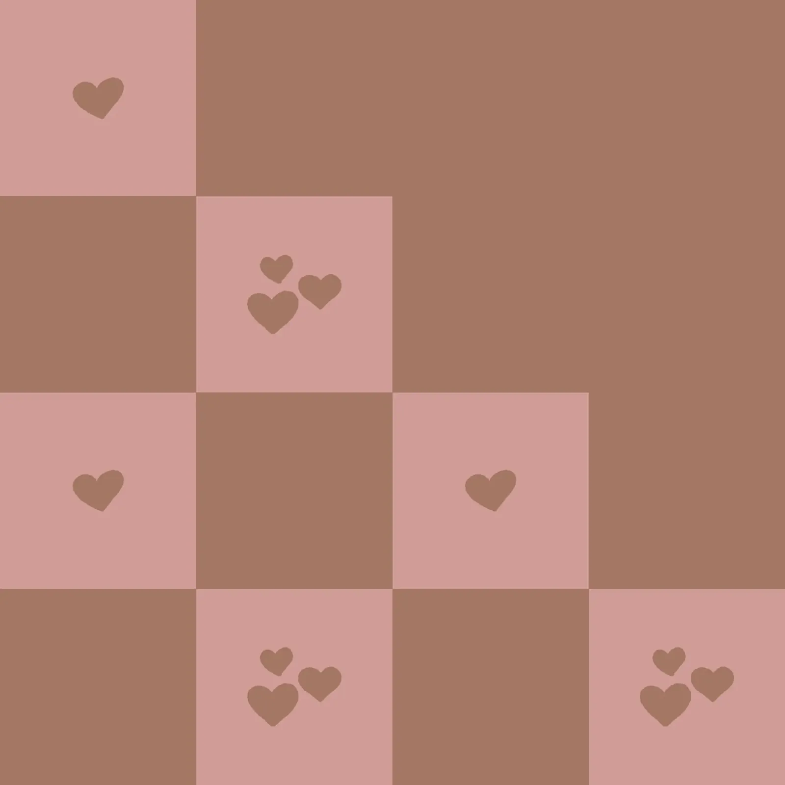 Broken Grid heart pattern - mocha mousse canvas by Wackapacka
