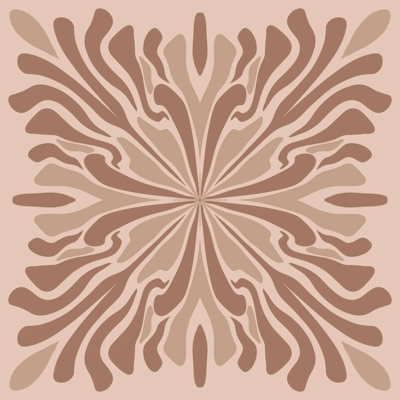 Abstract psychedelic symmetrical petals mocha mousse canvas by Wackapacka