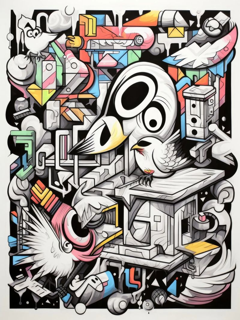 Graffiti-Tiere Poster von Art Digital Visuel