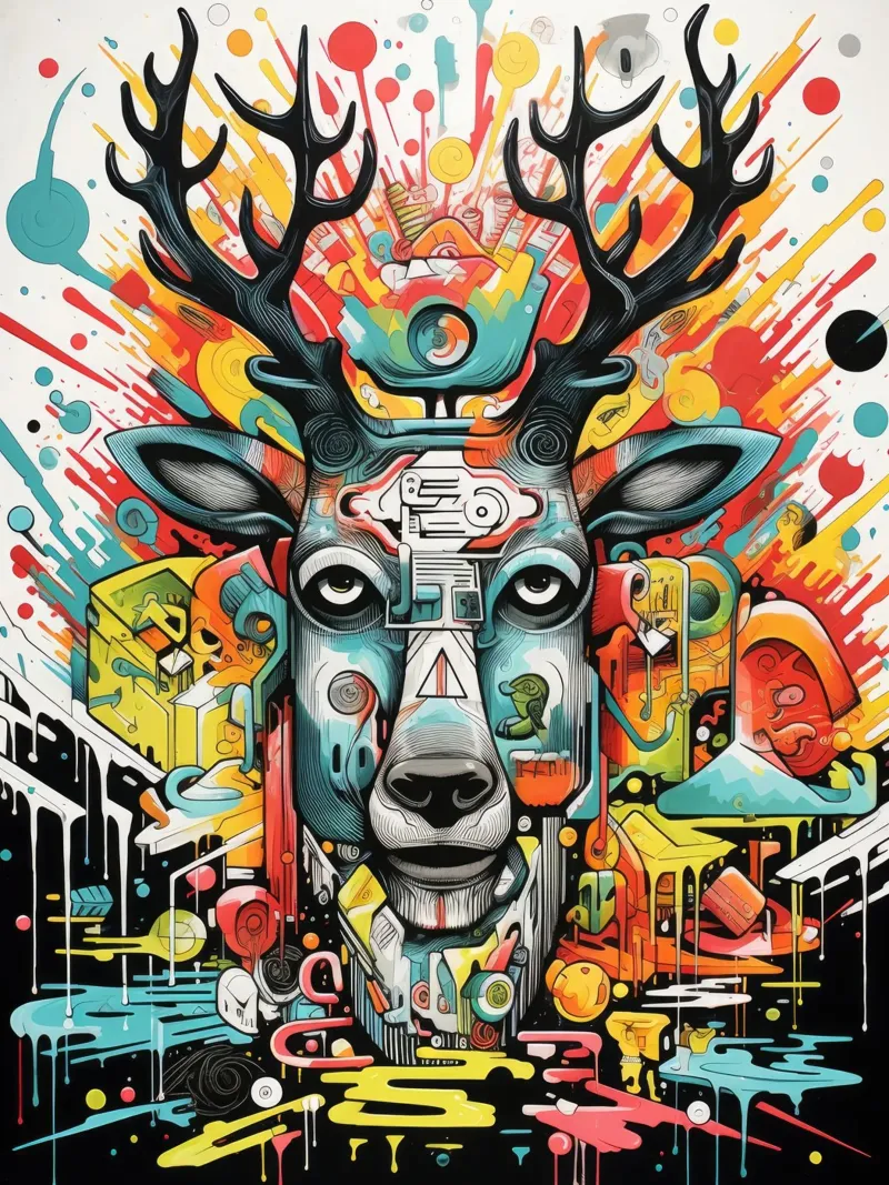 Graffiti-Tiere Leinwand von Art Digital Visuel