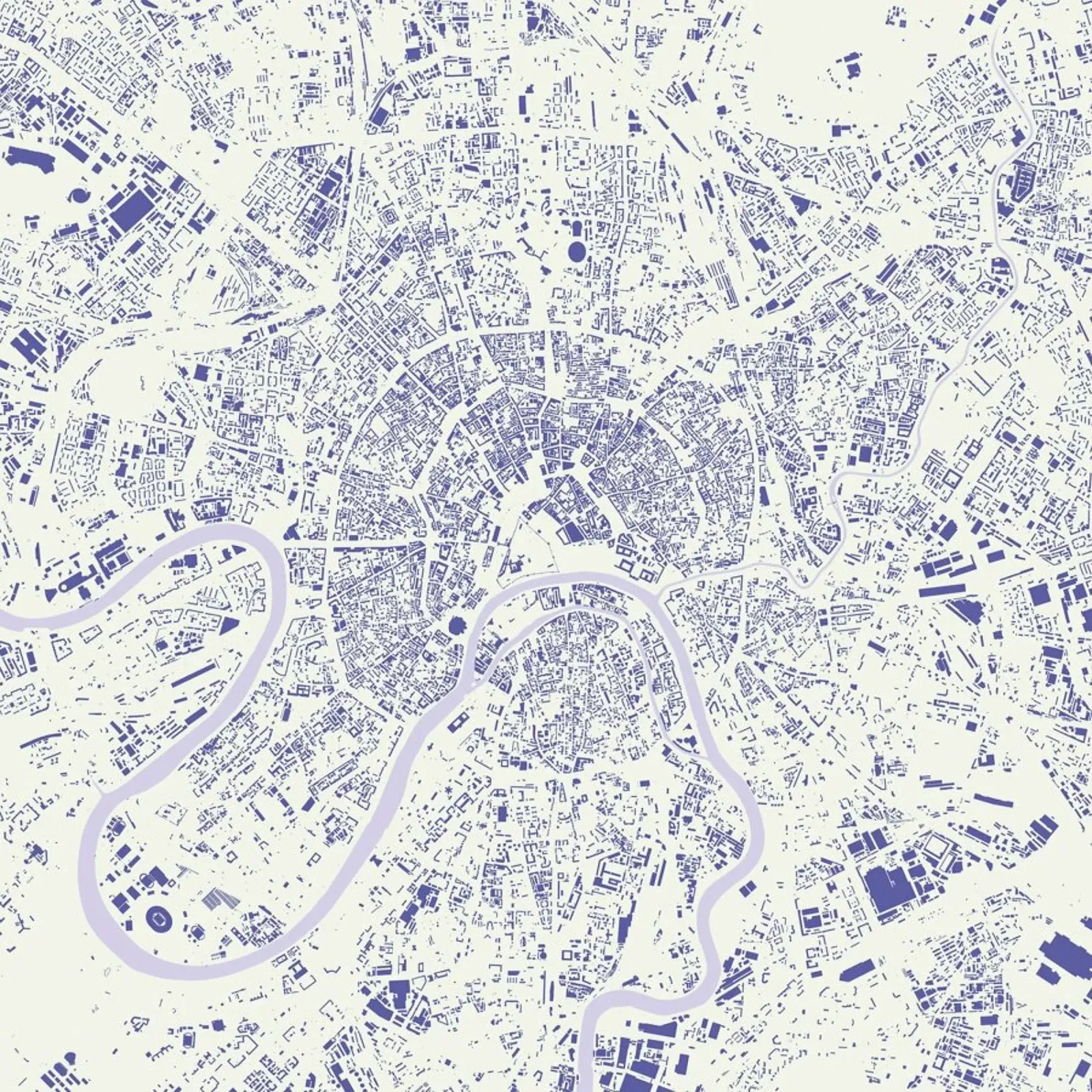 Moscow Blue poster avec cadre en bois de Urban Maps