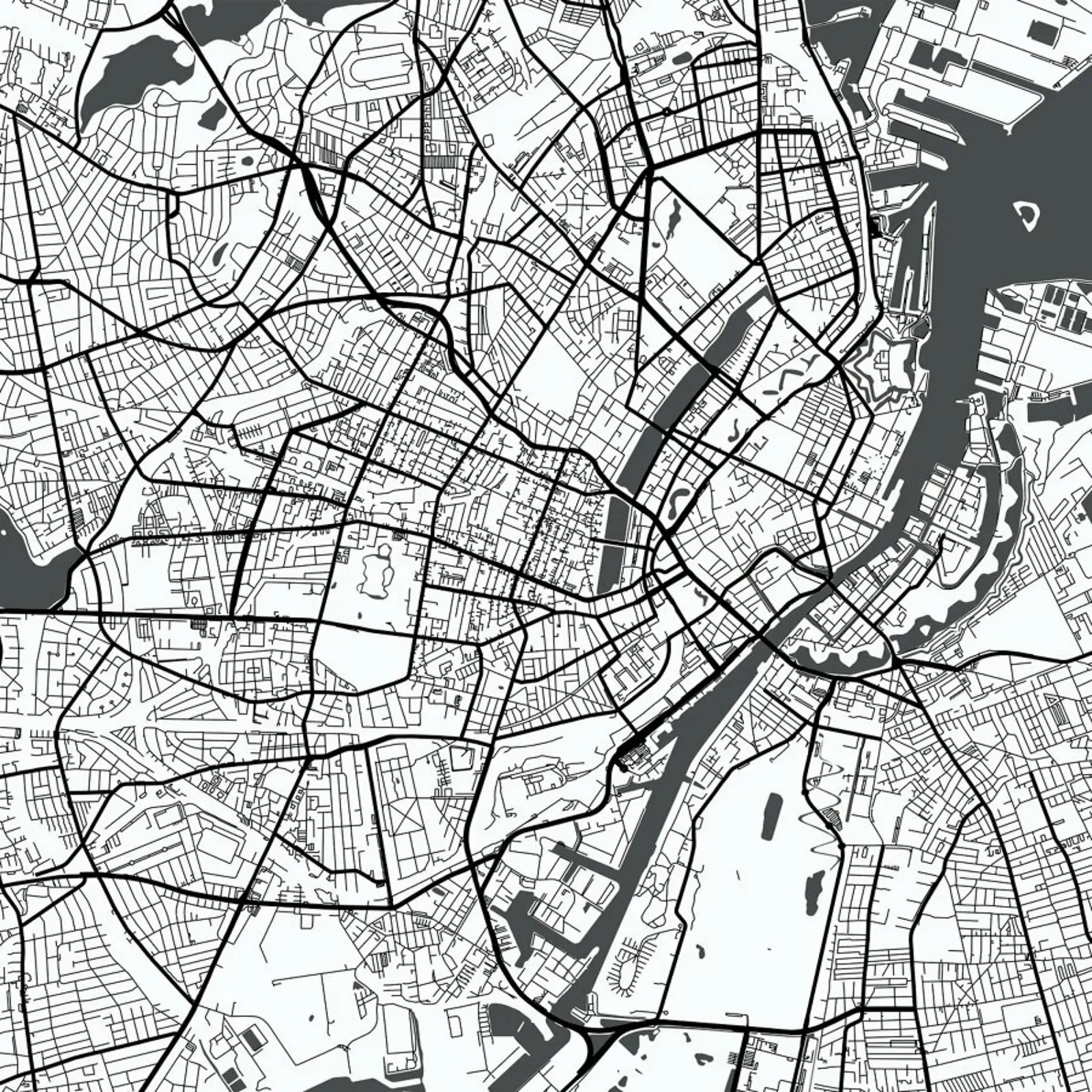 Copenhagen White pellicola backlit da Urban Maps