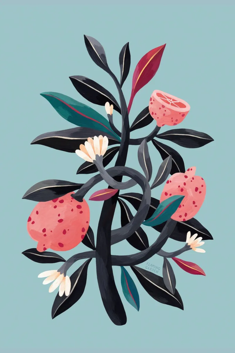Giardino in fiamme - Albero dei limoni poster da The Artcircle