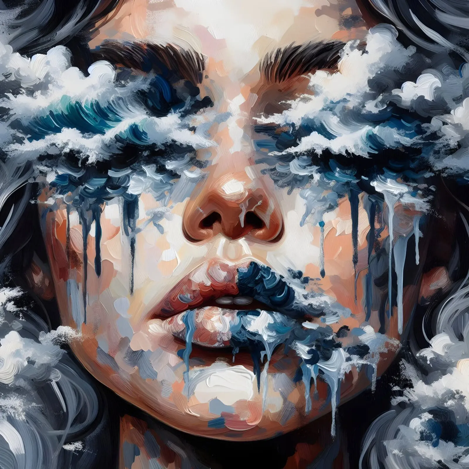 TIDAL WAVE canvas with Floater frame by ARTOMATIC
