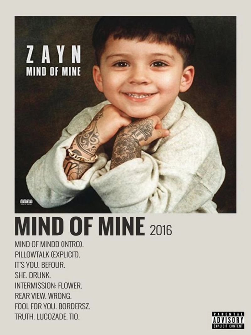 ZAYN MIND OF MINE 2016 poster de SoundStudio