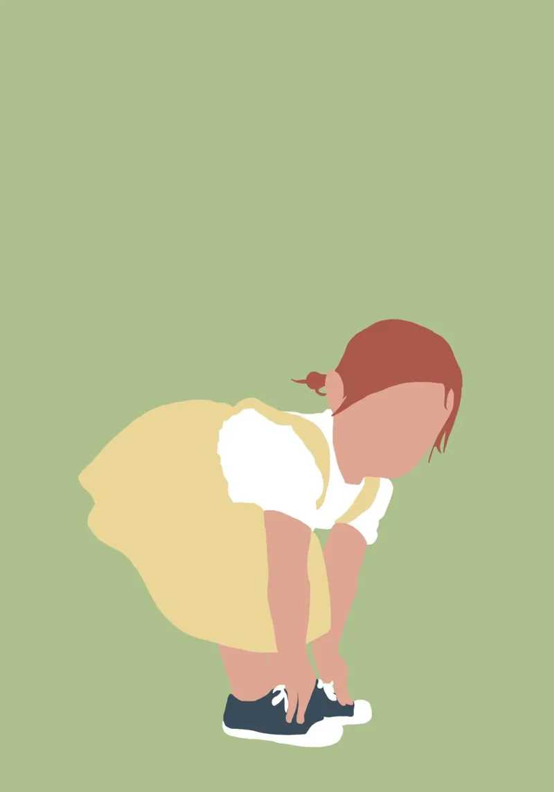 LILOU - Ragazza dai capelli rossi con illustrazioni minimaliste tela con Cornice a cassetta da Tine Taler