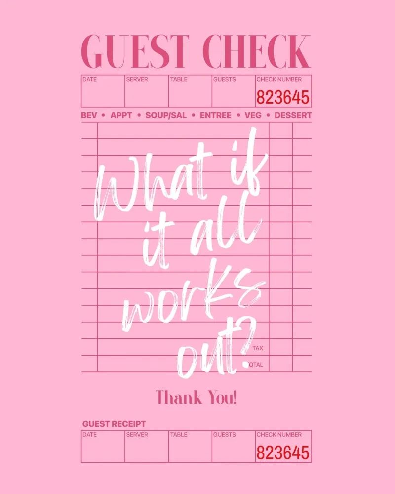 What if it all works out? Guest Check Modern Pink Poster canvas by PrintStudio