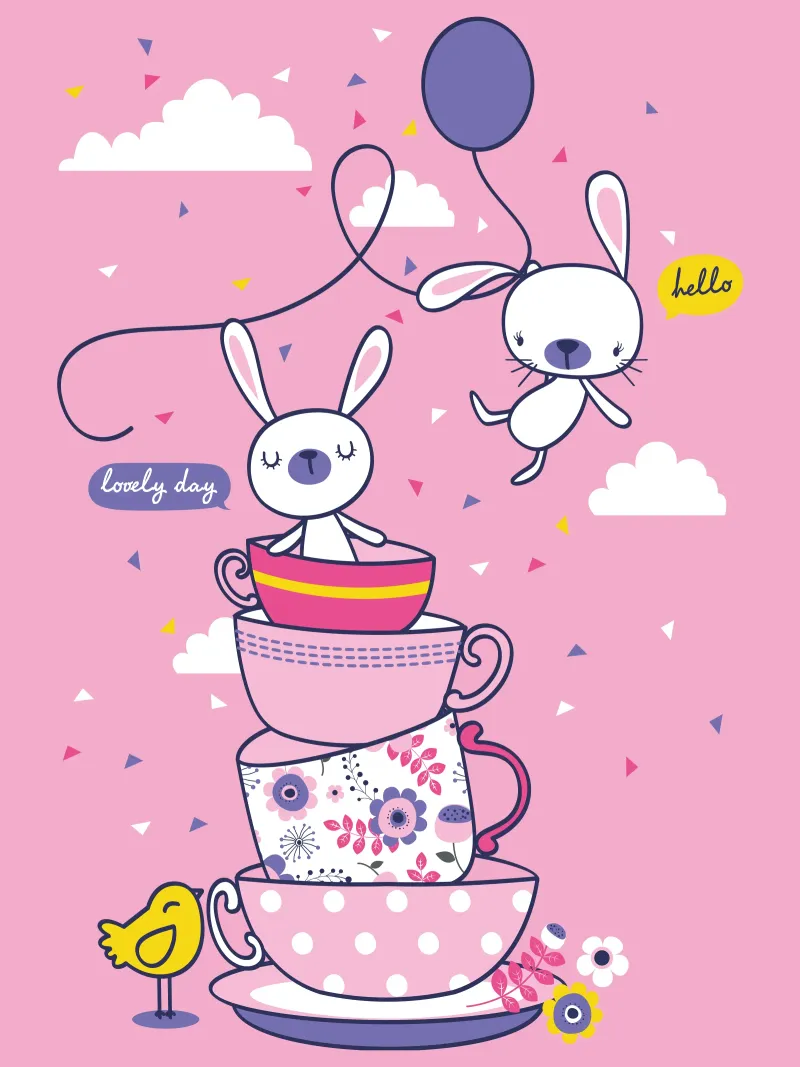 Tea Party Pals acrylic glass by ComfyCouture