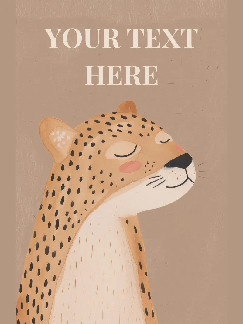 Cheetah Custom Wall Art, Gepersonaliseerd geschenk, aangepaste kunst canvas van Little Lola