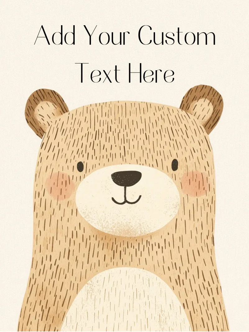 Custom Poster with Bear, Personalized Print for Nursery canvas by Little Lola