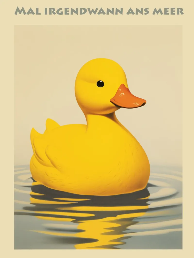 L'anatra gialla di plastica sogna il mare poster da Autofocus