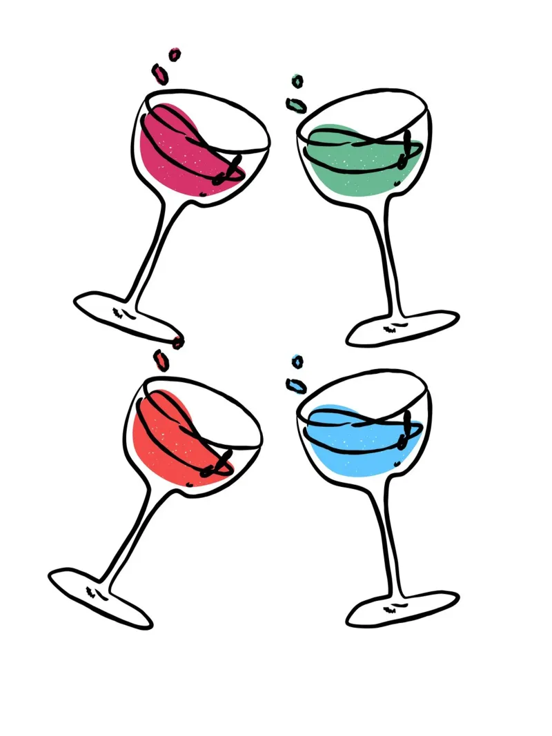 Four glasses colorful pellicola backlit da ramosashop