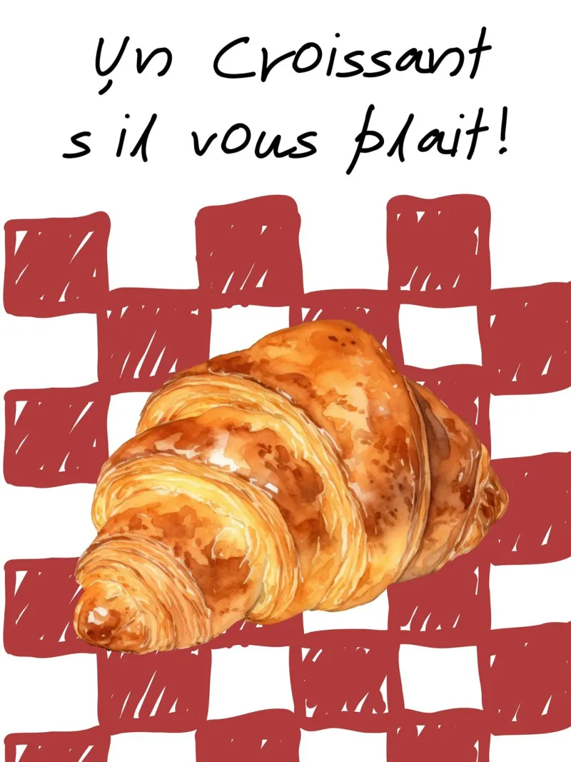 checkered croissant poster da ramosashop