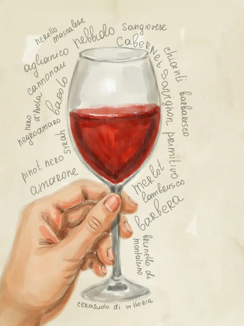 Vino rosso pellicola backlit da Indigo Rain