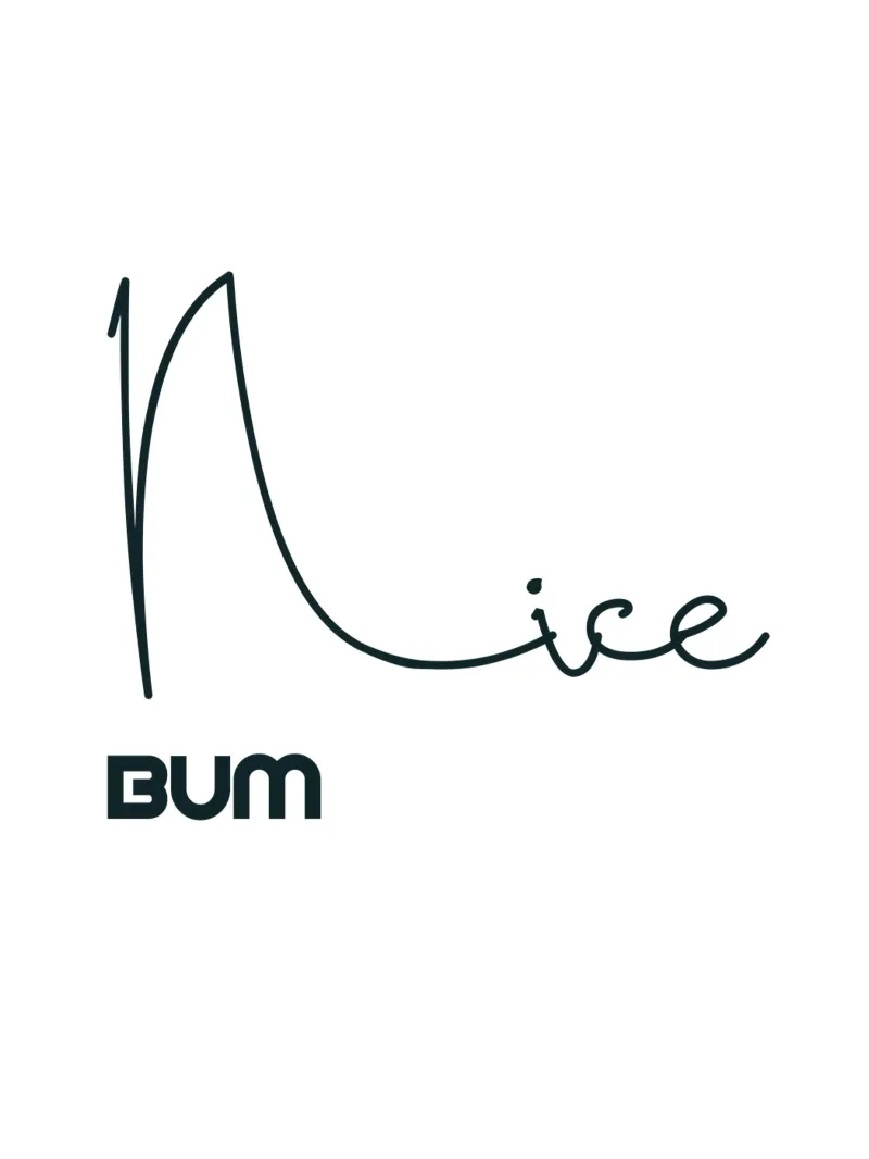 Tipografia in stile minimalista Nice Bum pellicola backlit da YV TYPOGRAPHY