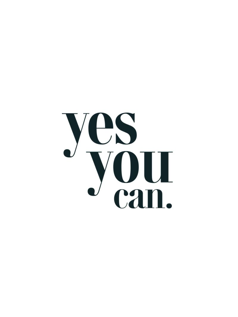 Yes You Can Semplice tipografia moderna e minimalista plexiglass da YV TYPOGRAPHY
