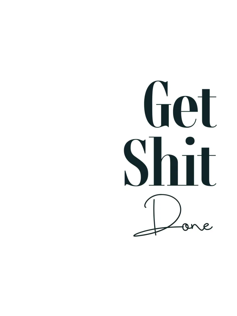 Get Shit Done Tipografia moderna e minimalista pellicola backlit da YV TYPOGRAPHY